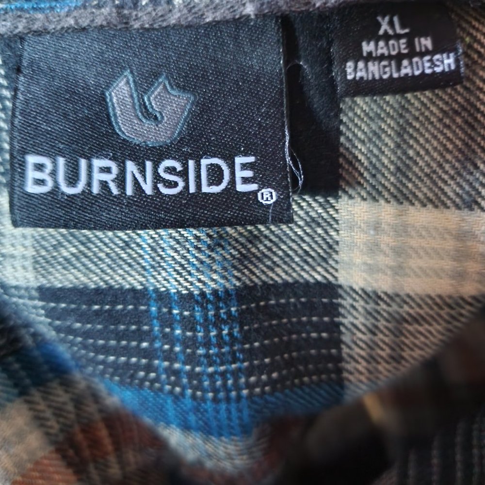 Mens Burnside Flannel Plaid Button Down Size Xl - image 7